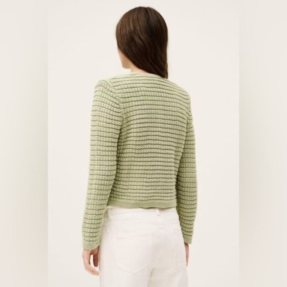 NEW Ba&sh Bash Gaspard Tweed Cardigan Jacket in Light Pastel Green | size M - Picture 5 of 11